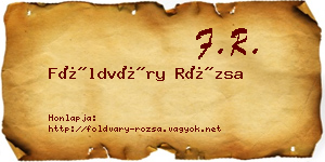 Földváry Rózsa névjegykártya
