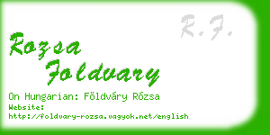 rozsa foldvary business card