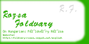 rozsa foldvary business card